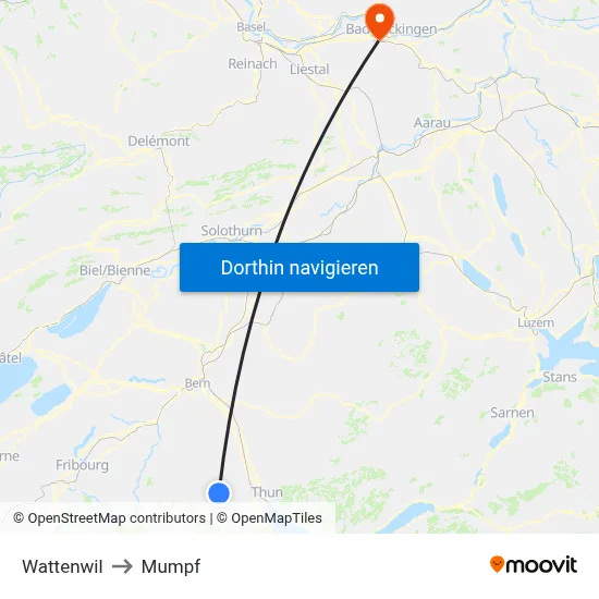 Wattenwil to Mumpf map