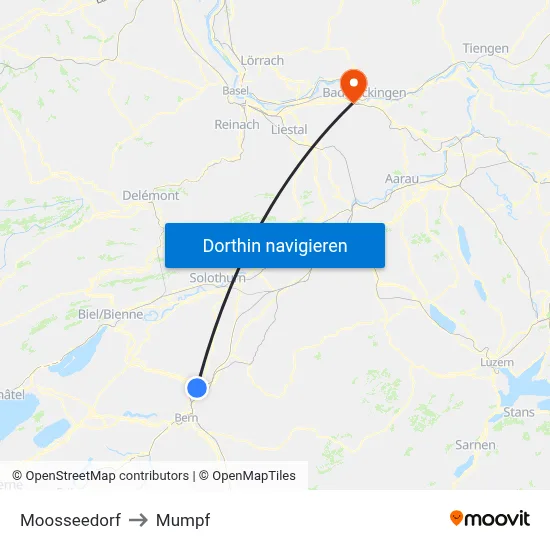 Moosseedorf to Mumpf map