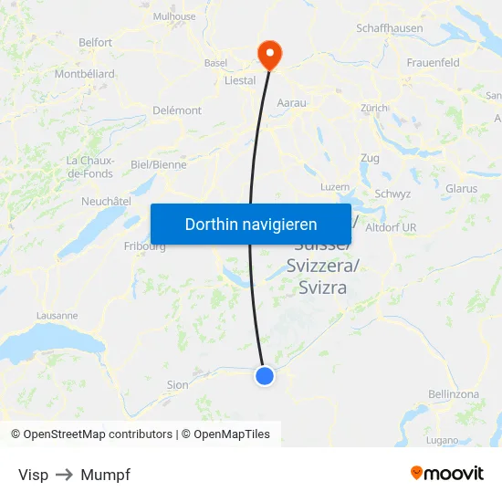 Visp to Mumpf map