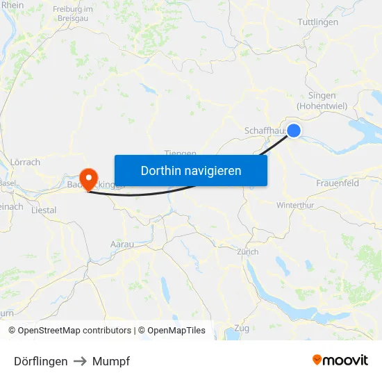 Dörflingen to Mumpf map