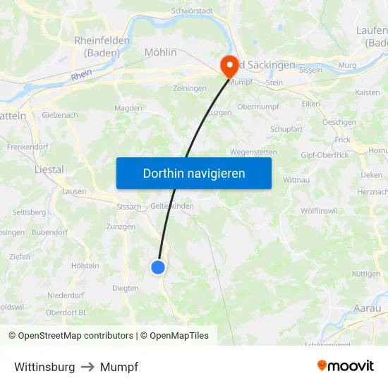 Wittinsburg to Mumpf map