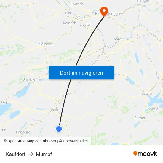 Kaufdorf to Mumpf map