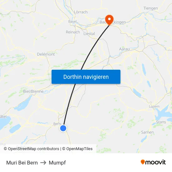 Muri Bei Bern to Mumpf map