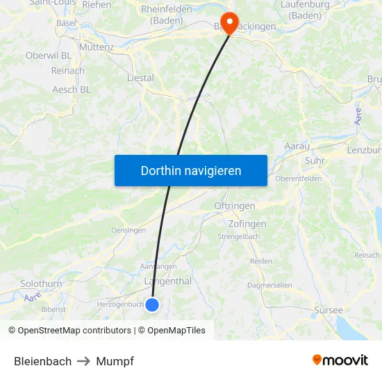 Bleienbach to Mumpf map