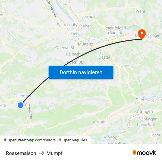 Rossemaison to Mumpf map