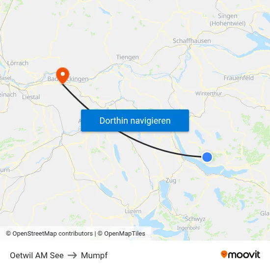 Oetwil AM See to Mumpf map