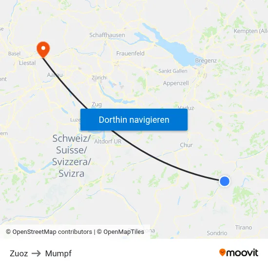 Zuoz to Mumpf map