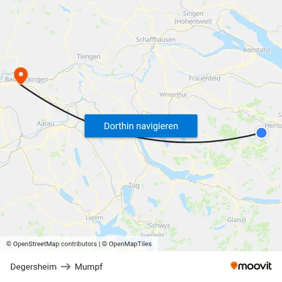 Degersheim to Mumpf map