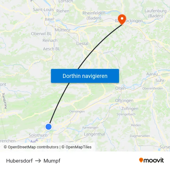 Hubersdorf to Mumpf map