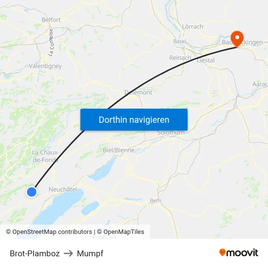 Brot-Plamboz to Mumpf map
