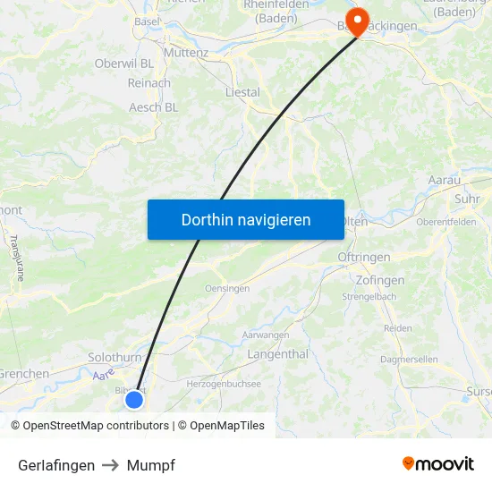 Gerlafingen to Mumpf map