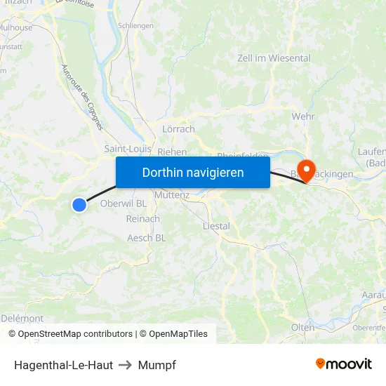 Hagenthal-Le-Haut to Mumpf map
