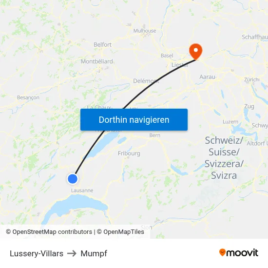 Lussery-Villars to Mumpf map