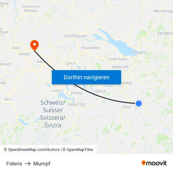 Fideris to Mumpf map