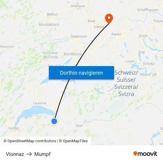 Vionnaz to Mumpf map