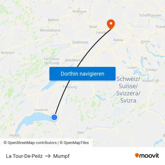 La Tour-De-Peilz to Mumpf map