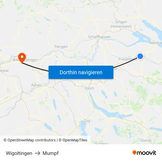 Wigoltingen to Mumpf map