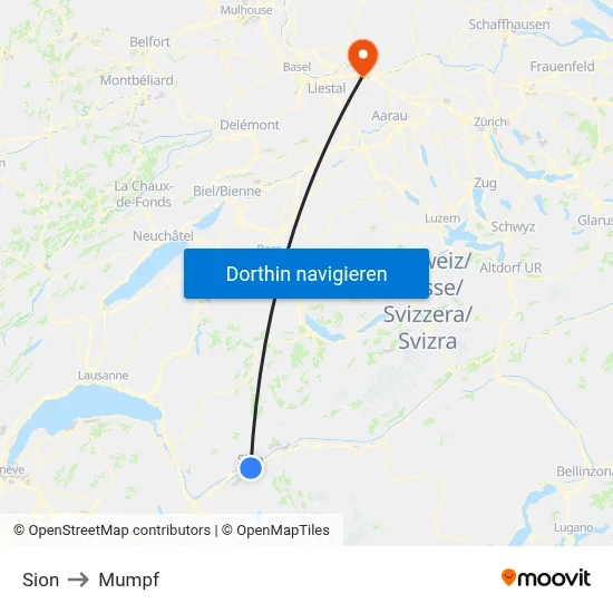 Sion to Mumpf map