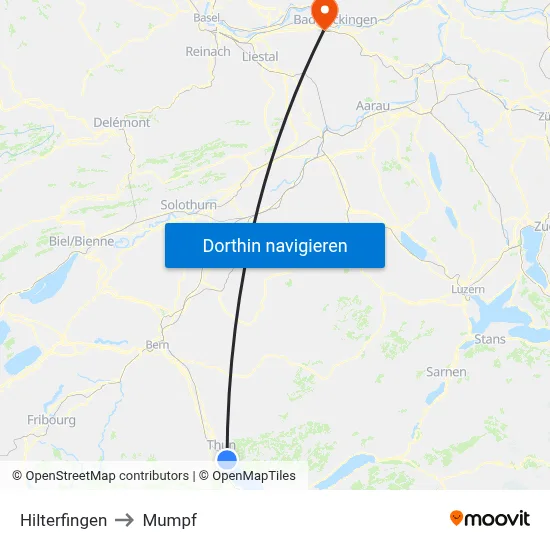 Hilterfingen to Mumpf map
