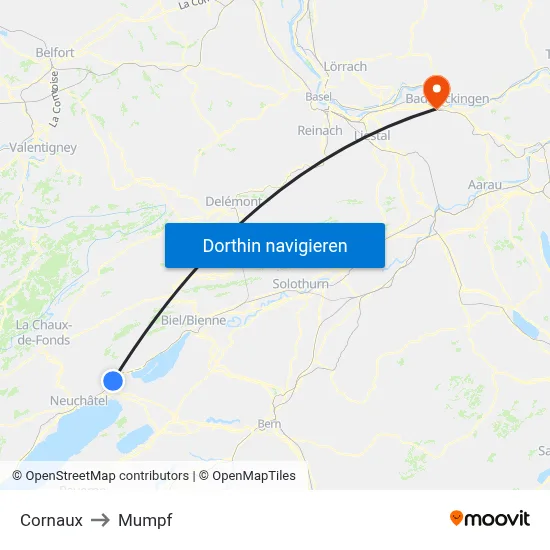 Cornaux to Mumpf map