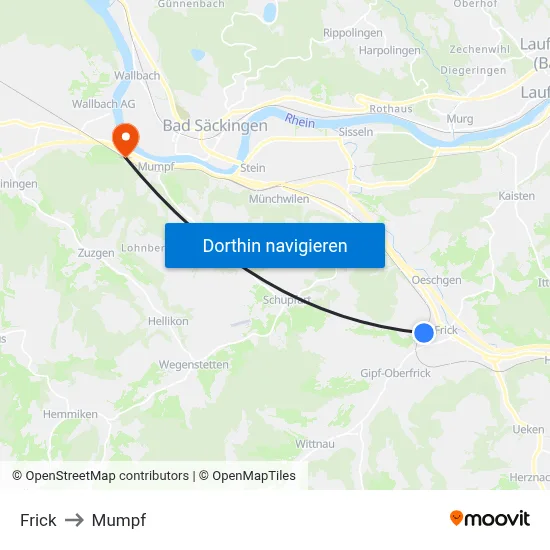 Frick to Mumpf map
