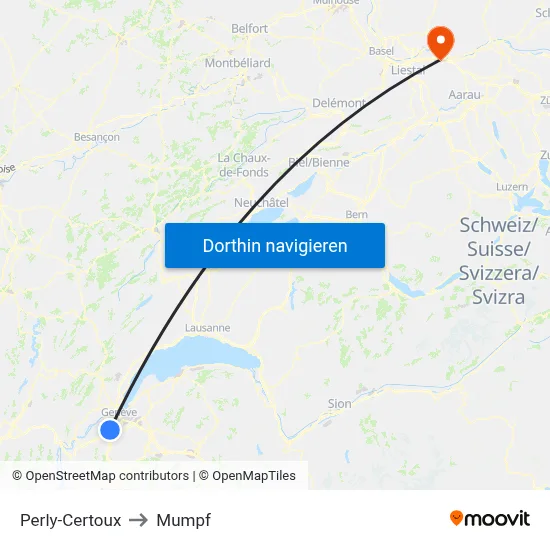 Perly-Certoux to Mumpf map