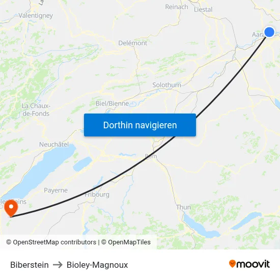 Biberstein to Bioley-Magnoux map