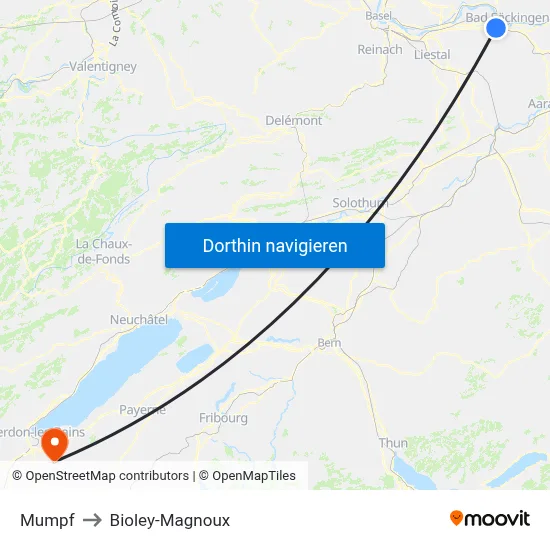 Mumpf to Bioley-Magnoux map