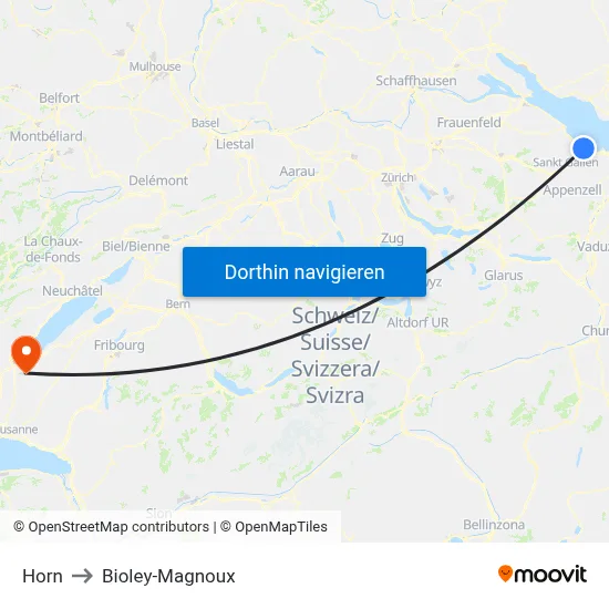Horn to Bioley-Magnoux map