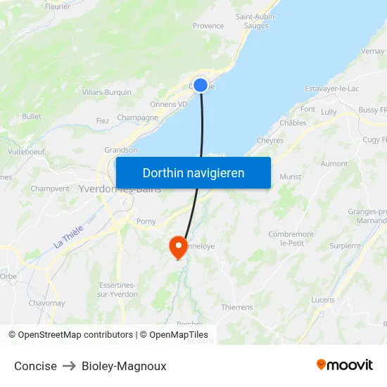 Concise to Bioley-Magnoux map