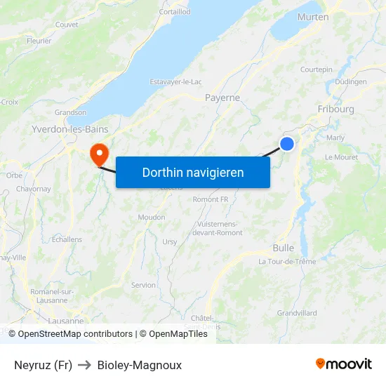 Neyruz (Fr) to Bioley-Magnoux map