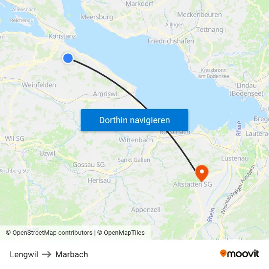 Lengwil to Marbach map
