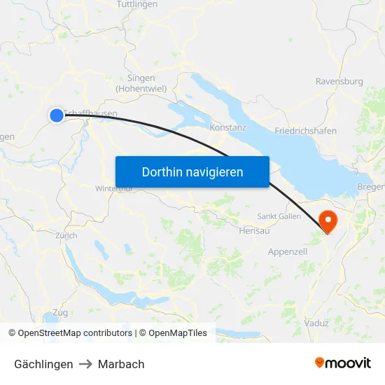 Gächlingen to Marbach map