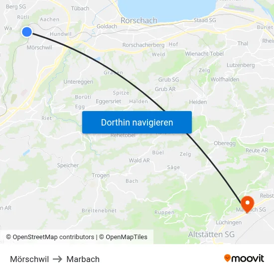 Mörschwil to Marbach map