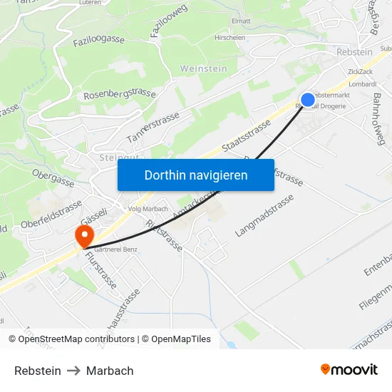 Rebstein to Marbach map