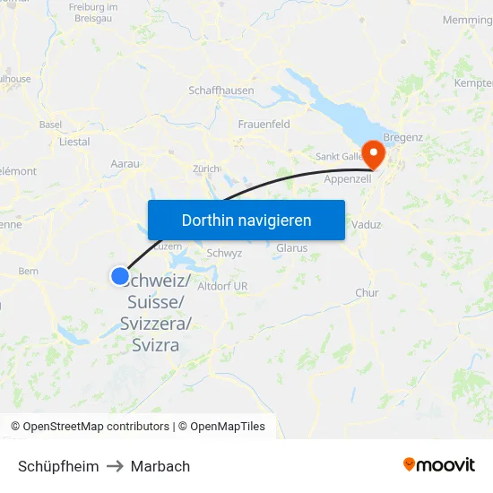Schüpfheim to Marbach map