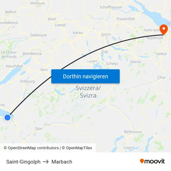 Saint-Gingolph to Marbach map