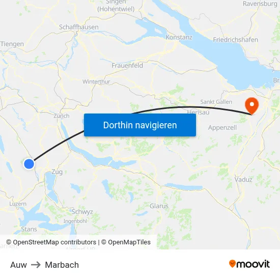 Auw to Marbach map