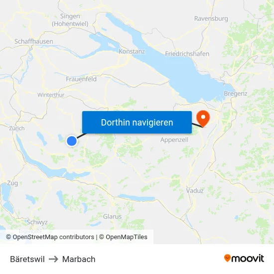Bäretswil to Marbach map