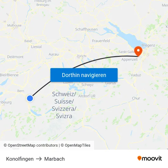 Konolfingen to Marbach map