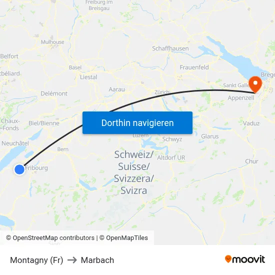 Montagny (Fr) to Marbach map