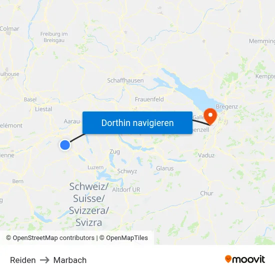 Reiden to Marbach map