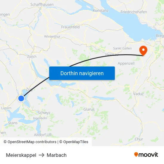 Meierskappel to Marbach map