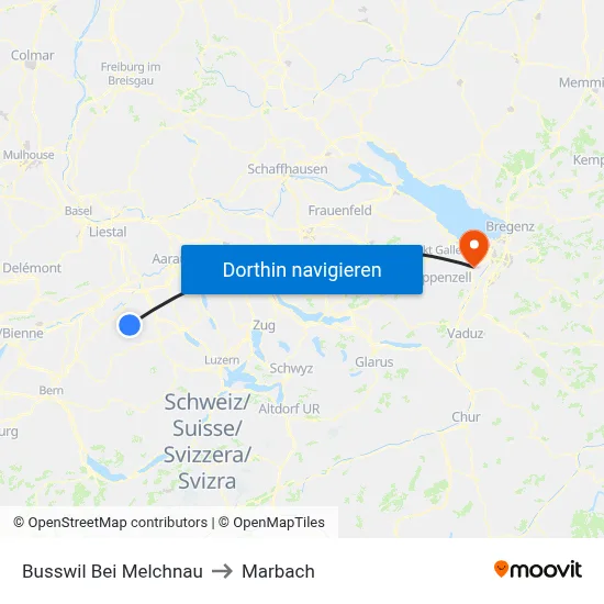 Busswil Bei Melchnau to Marbach map