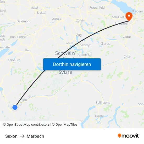 Saxon to Marbach map