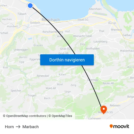 Horn to Marbach map
