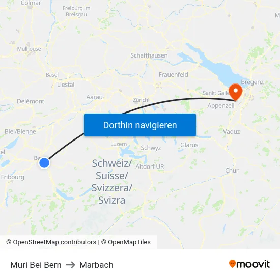Muri Bei Bern to Marbach map