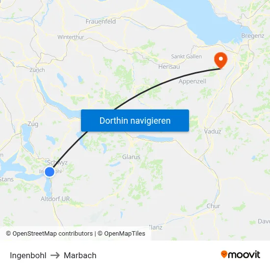 Ingenbohl to Marbach map
