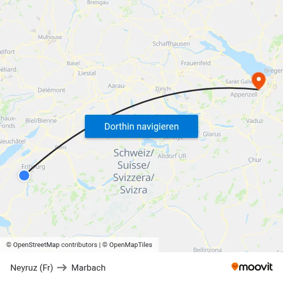 Neyruz (Fr) to Marbach map