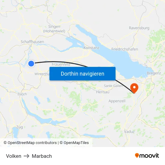 Volken to Marbach map